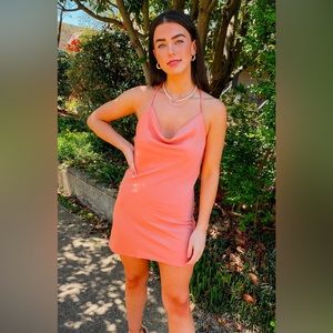 Peach Mini Slip Dress